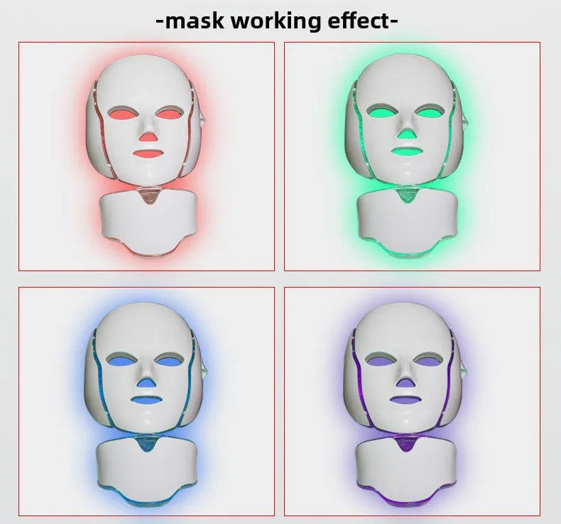 LED Photon Skin Rejuvenation Facial Mask with 7 Color Light Therapy