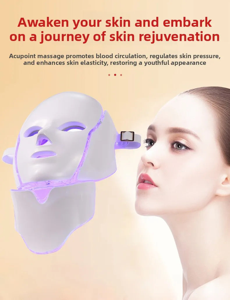 LED Photon Skin Rejuvenation Facial Mask with 7 Color Light Therapy