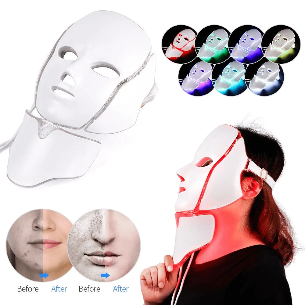 LED Photon Skin Rejuvenation Facial Mask with 7 Color Light Therapy